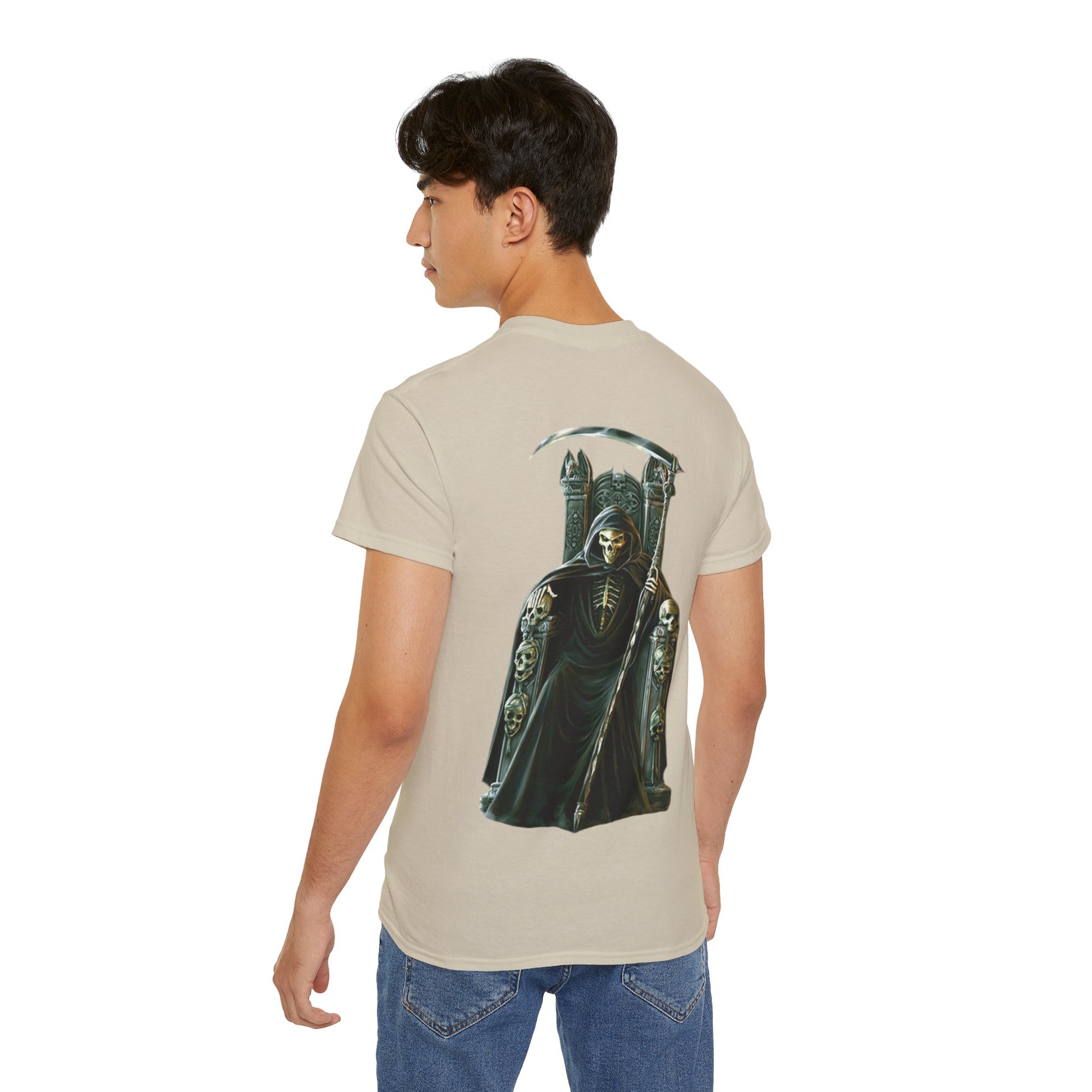 Grim Reaper Graphic Tee | Unisex Cotton Shirt, Halloween Gift, Casual Wear, Gothic Style, Skull Design