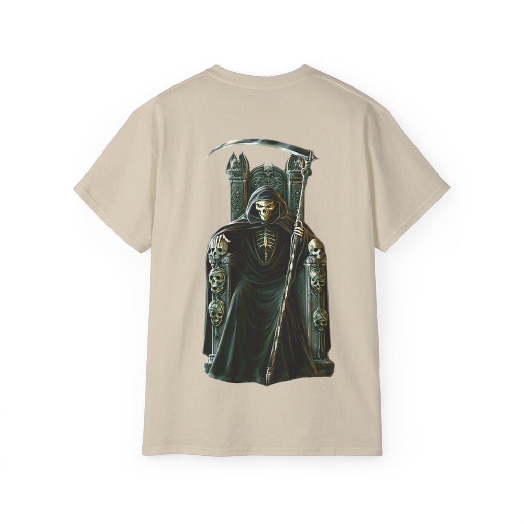 Grim Reaper Graphic Tee | Unisex Cotton Shirt, Halloween Gift, Casual Wear, Gothic Style, Skull Design