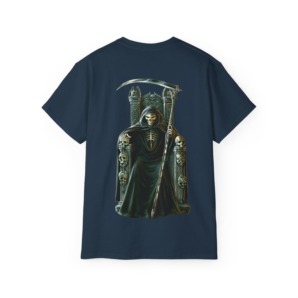 Grim Reaper Graphic Tee | Unisex Cotton Shirt, Halloween Gift, Casual Wear, Gothic Style, Skull Design