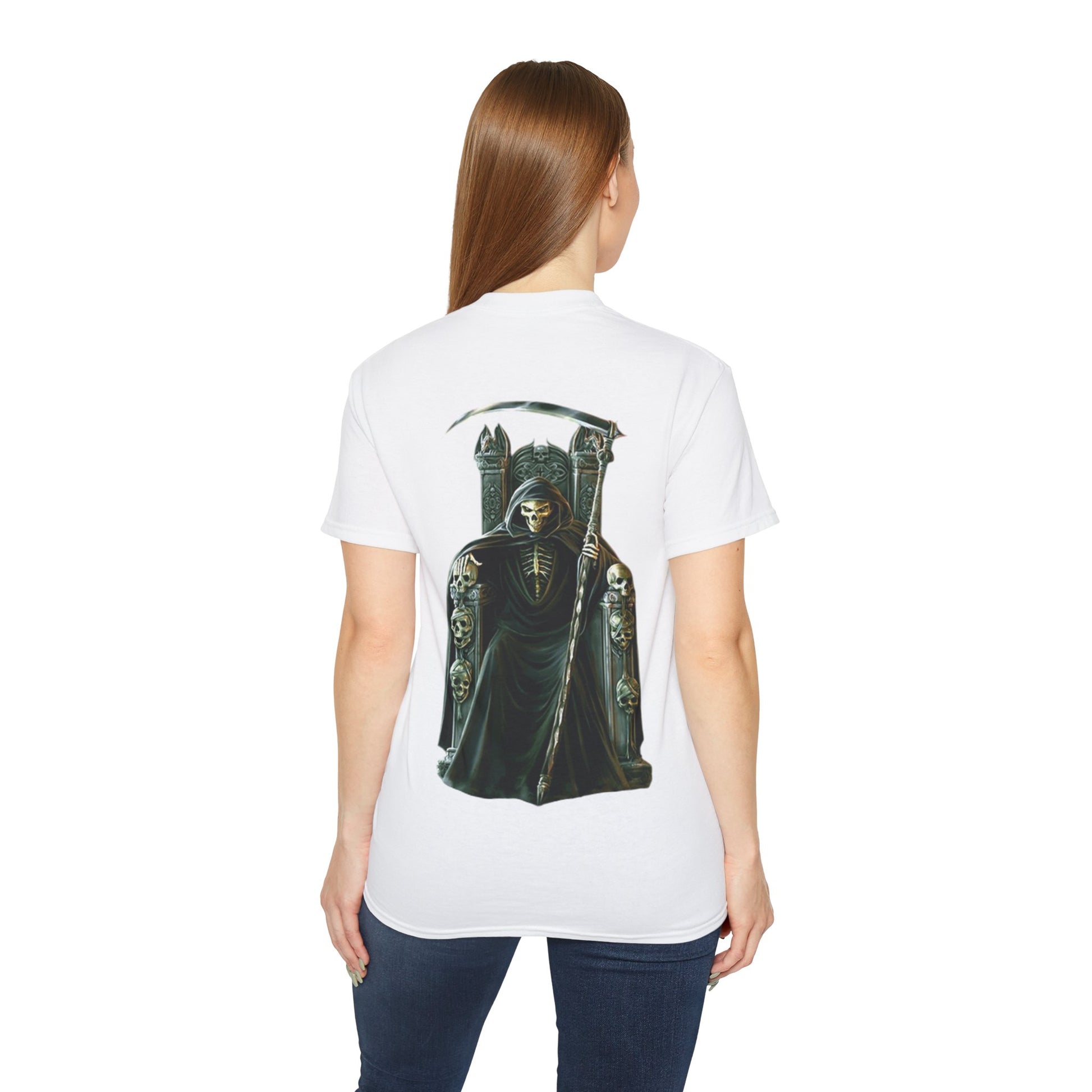 Grim Reaper Graphic Tee | Unisex Cotton Shirt, Halloween Gift, Casual Wear, Gothic Style, Skull Design