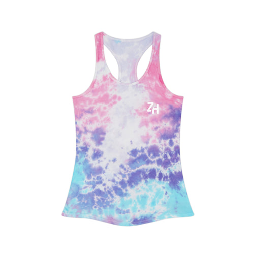 Chill Vibes Tie Dye Racerback Tank Top | Summer Style, Beachwear, Festival Top, Yoga Shirt, Leisure Wear