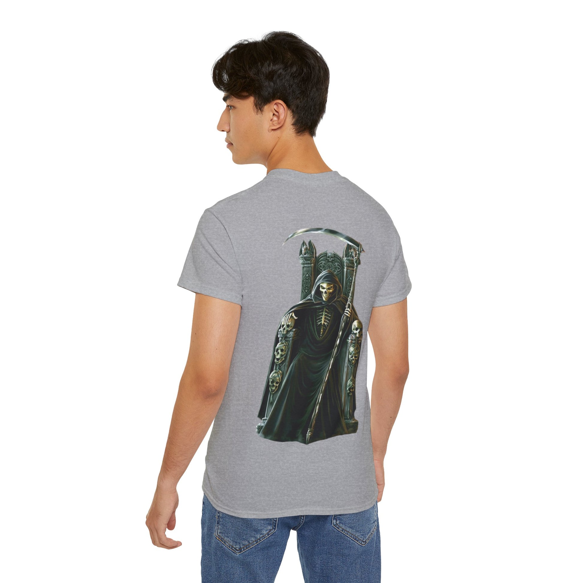 Grim Reaper Graphic Tee | Unisex Cotton Shirt, Halloween Gift, Casual Wear, Gothic Style, Skull Design