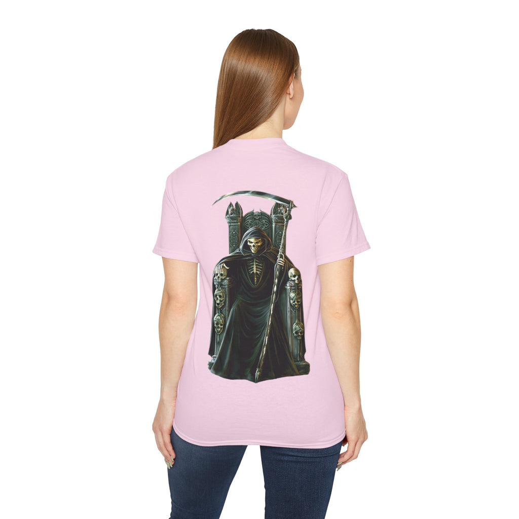 Grim Reaper Graphic Tee | Unisex Cotton Shirt, Halloween Gift, Casual Wear, Gothic Style, Skull Design