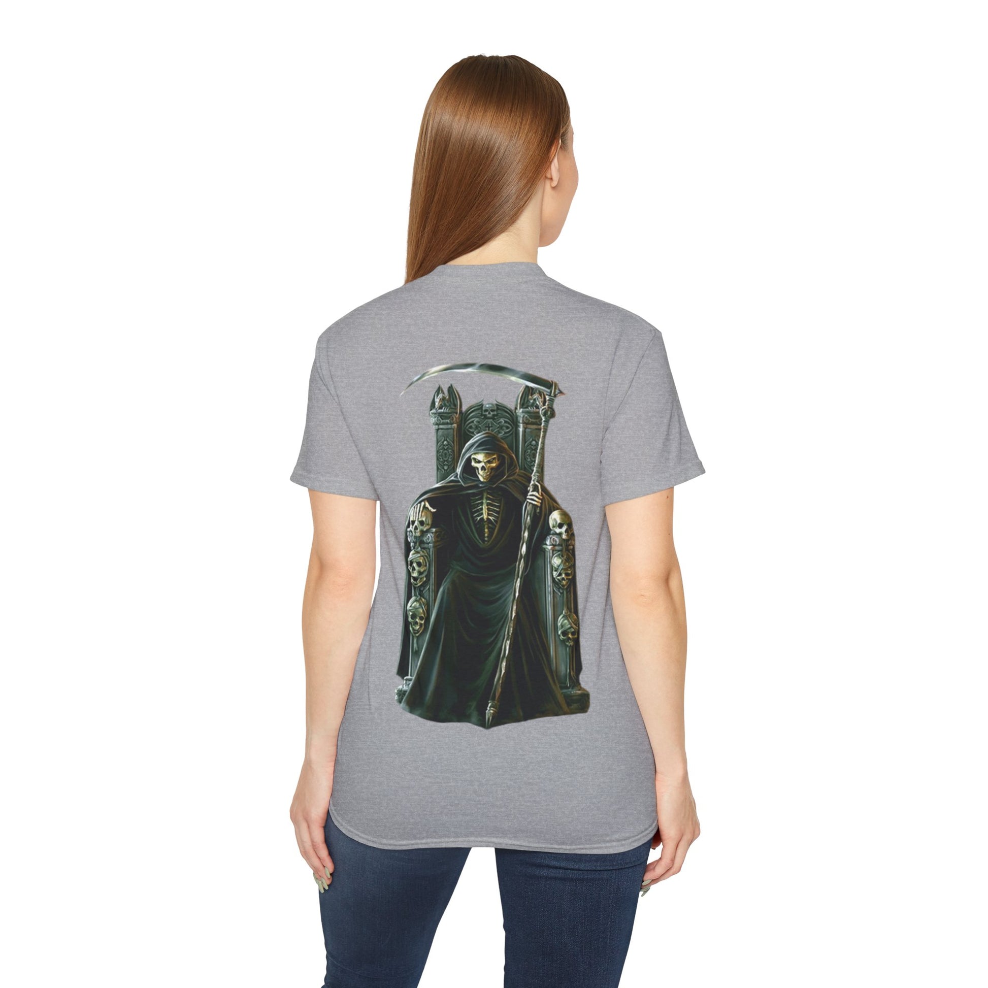 Grim Reaper Graphic Tee | Unisex Cotton Shirt, Halloween Gift, Casual Wear, Gothic Style, Skull Design