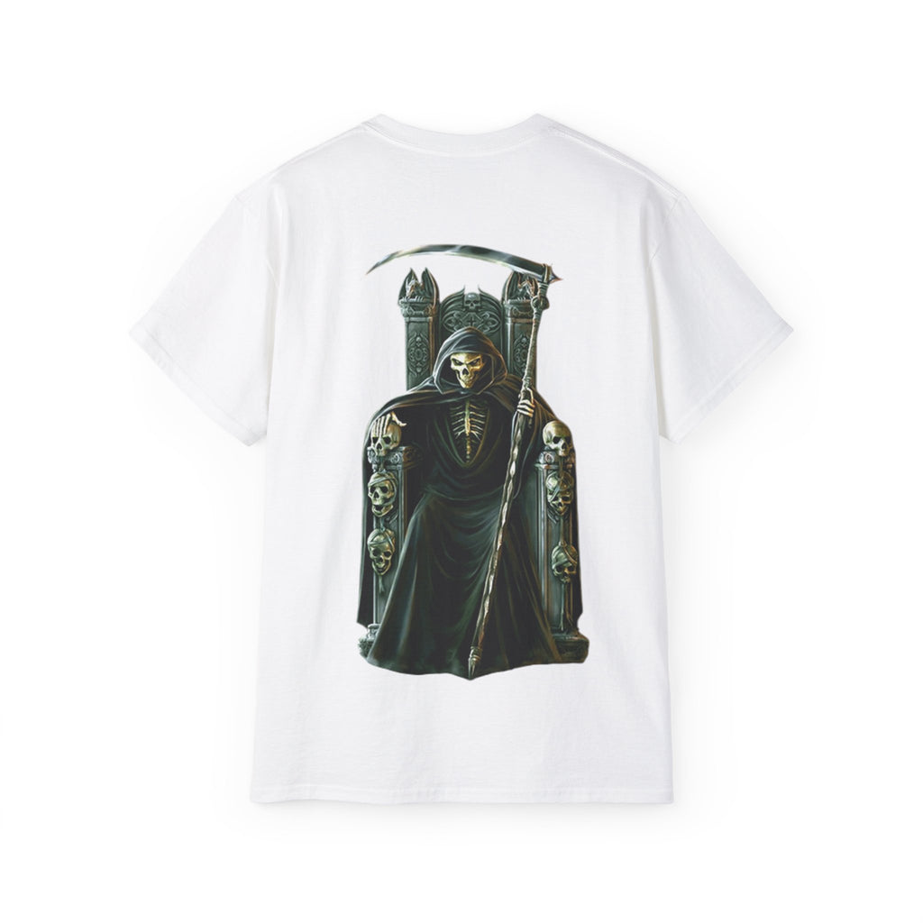 Grim Reaper Graphic Tee | Unisex Cotton Shirt, Halloween Gift, Casual Wear, Gothic Style, Skull Design