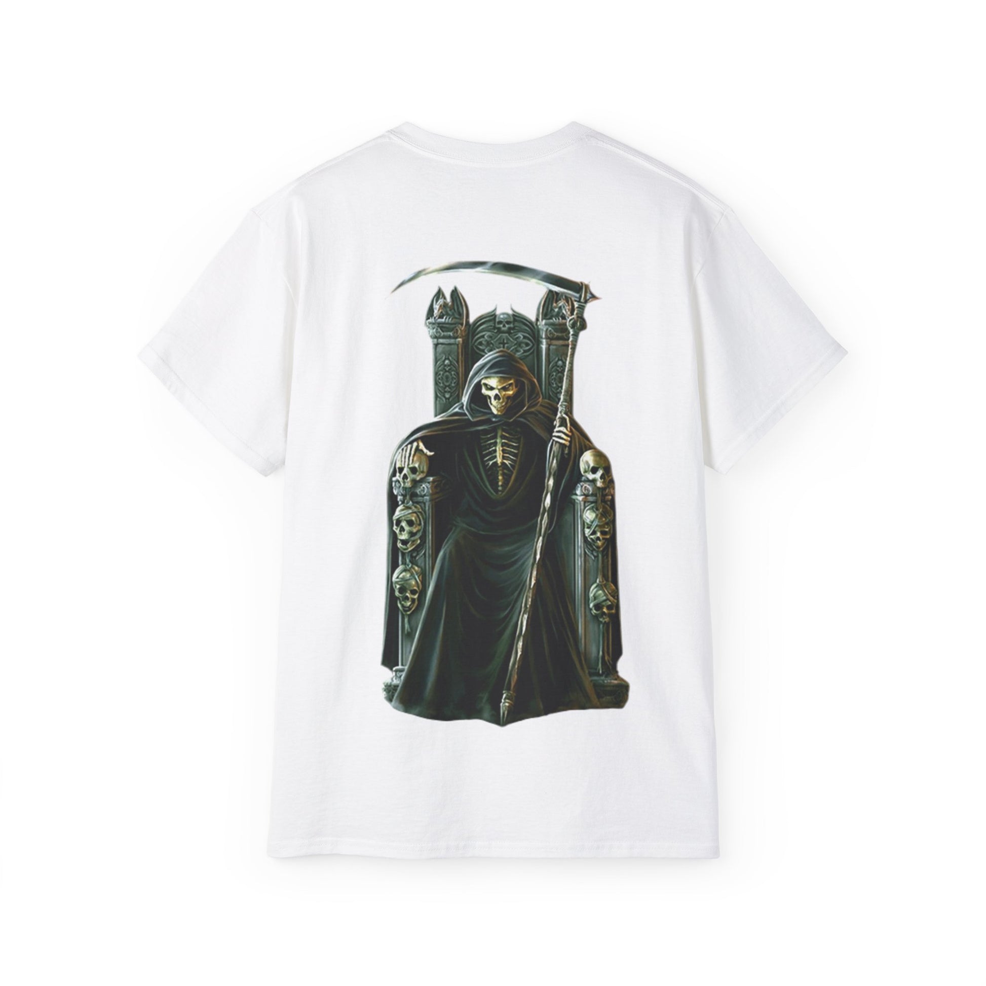 Grim Reaper Graphic Tee | Unisex Cotton Shirt, Halloween Gift, Casual Wear, Gothic Style, Skull Design