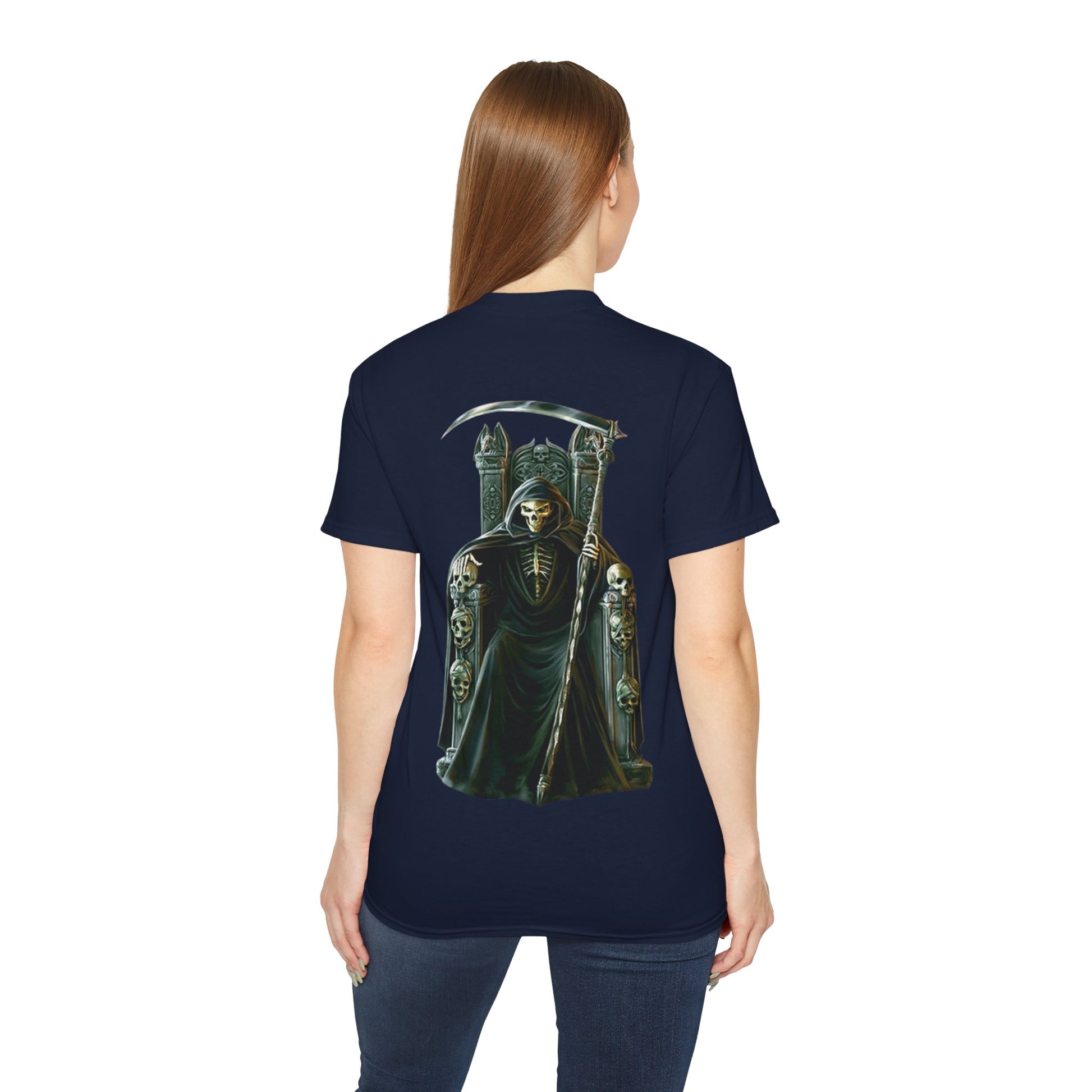 Grim Reaper Graphic Tee | Unisex Cotton Shirt, Halloween Gift, Casual Wear, Gothic Style, Skull Design