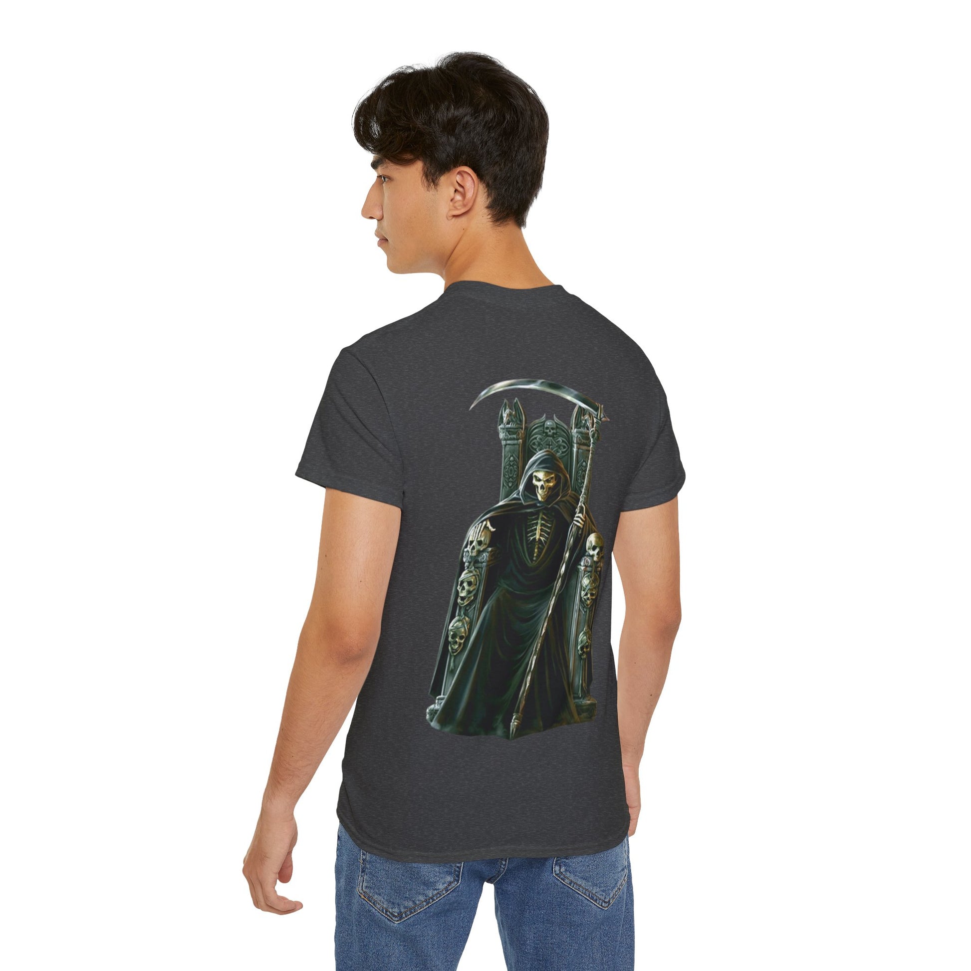 Grim Reaper Graphic Tee | Unisex Cotton Shirt, Halloween Gift, Casual Wear, Gothic Style, Skull Design
