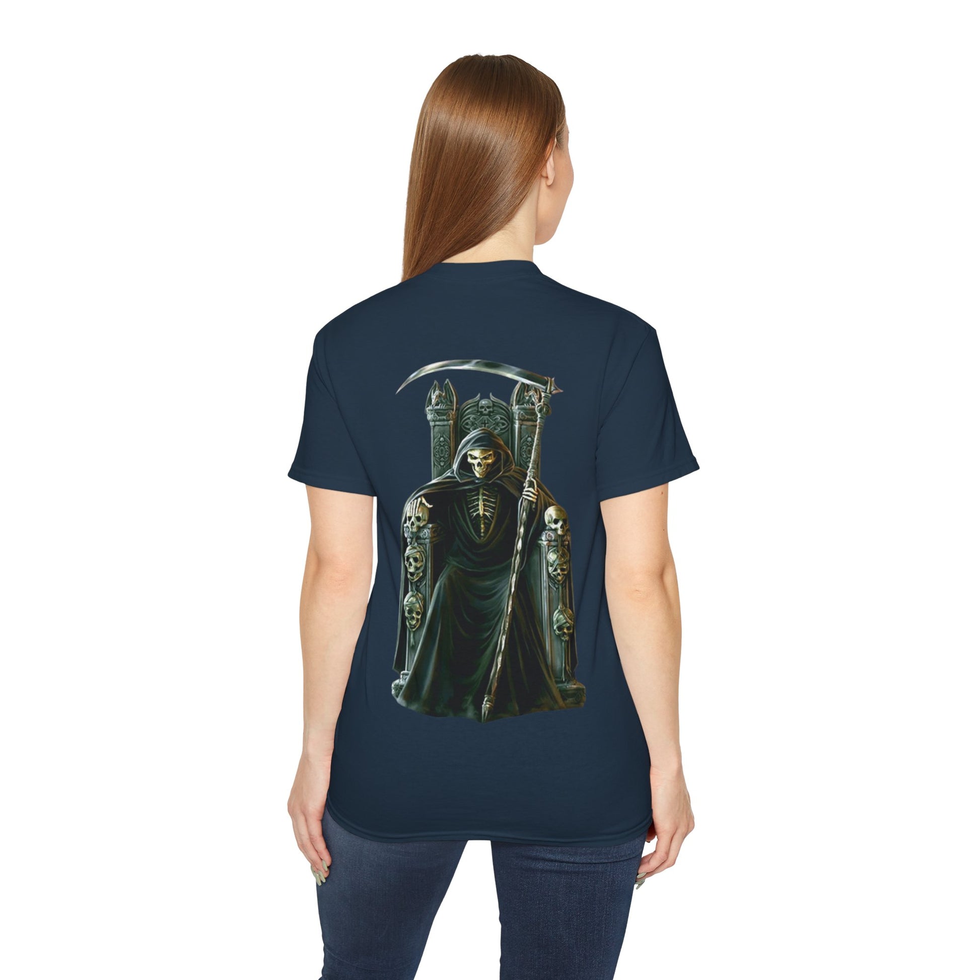Grim Reaper Graphic Tee | Unisex Cotton Shirt, Halloween Gift, Casual Wear, Gothic Style, Skull Design