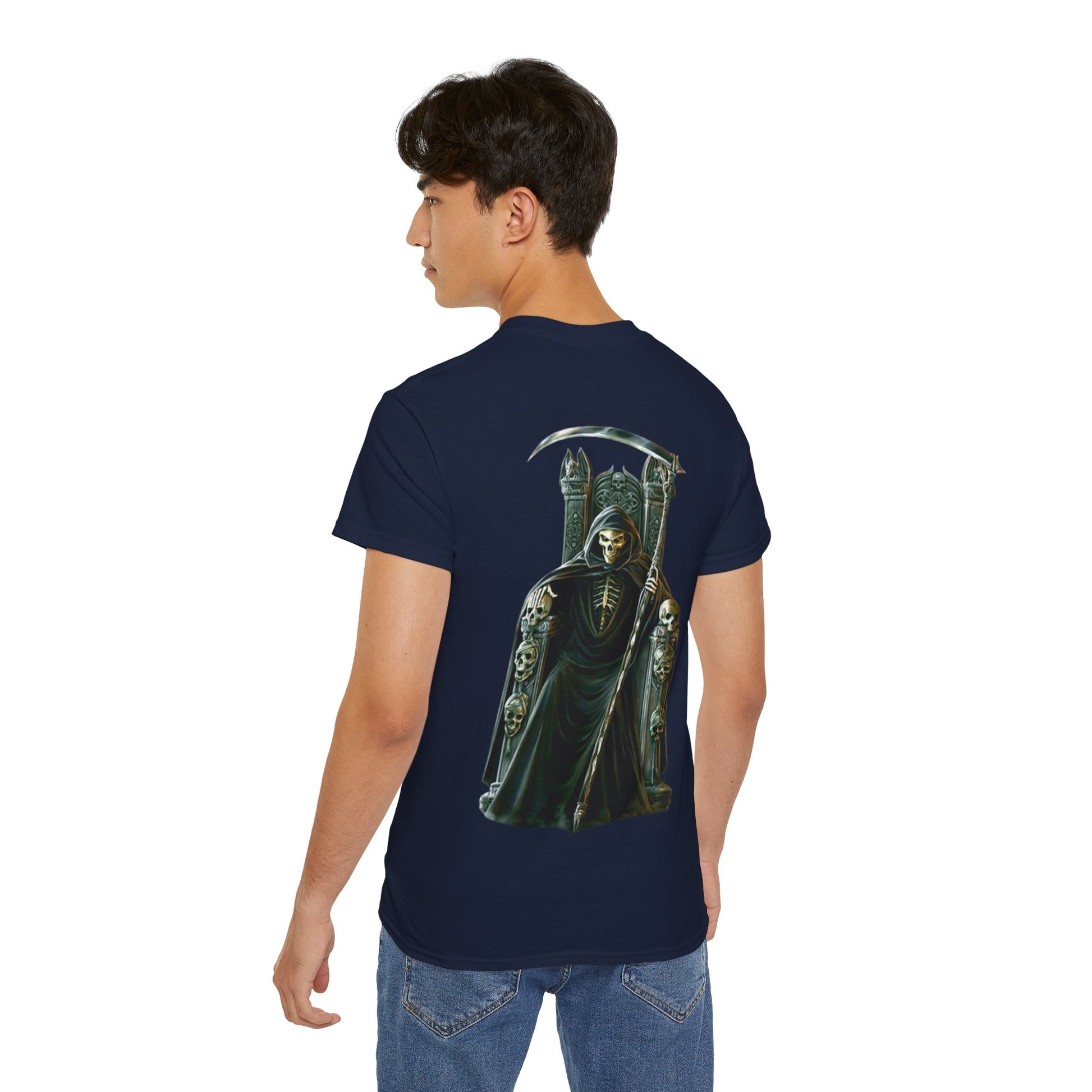Grim Reaper Graphic Tee | Unisex Cotton Shirt, Halloween Gift, Casual Wear, Gothic Style, Skull Design